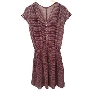 CASUAL CASUAL STREET MAROON PRINTED DRESS SIZE MEDIUM